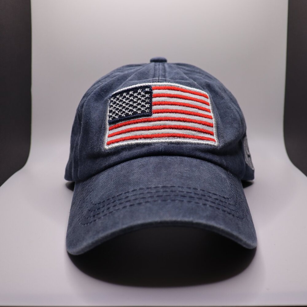 Women's Hat USA Flag on Front "AMERICA" on the Back Adjustable One Size Fits All